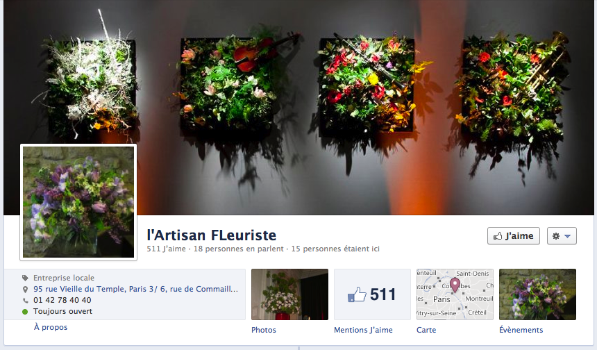 fleuriste sur facebook